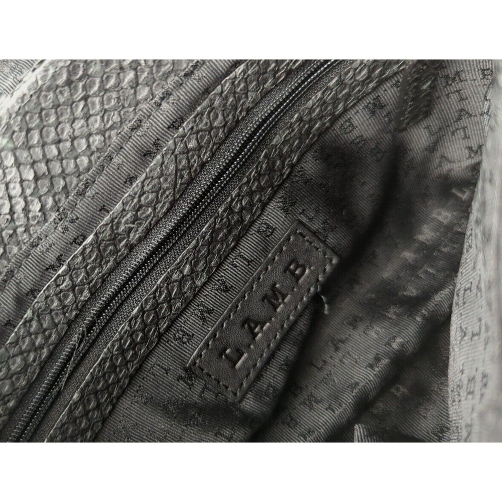 L.A.M.B By Gwen Stefani Black Leather Snake Print Crossbody Bag Voodoo Sash Saks - Picture 6 of 13